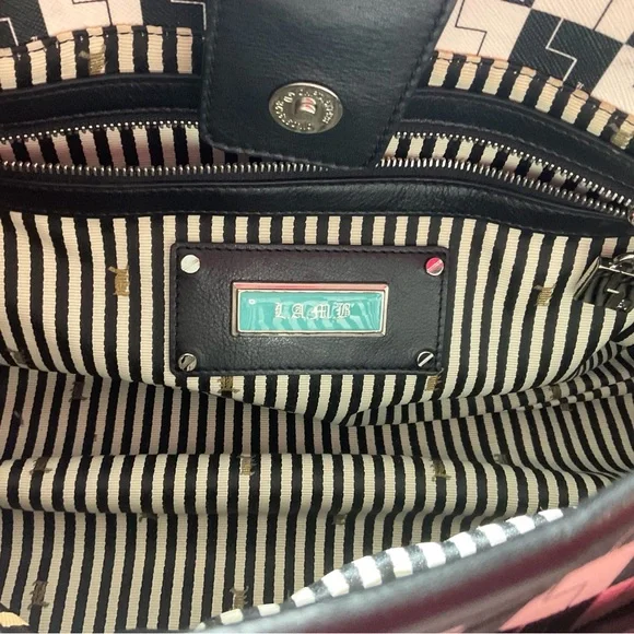 L.A.M.B. Black and White Checkered Satchel - Picture 10 of 16